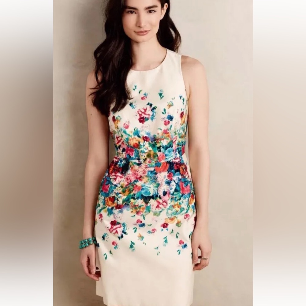 Anthropologie Tea Garden Sheath dress by Maeve size 8